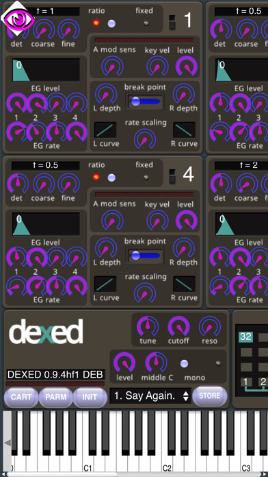 Emulate iPhone app Dexed Synth using MyAndroid