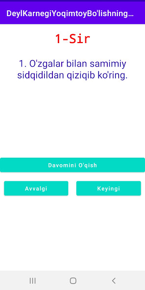 Run android online APK Deyl Karnegi Yoqimtoy bolishning 6 ta siri from MyAndroid or emulate Deyl Karnegi Yoqimtoy bolishning 6 ta siri using MyAndroid