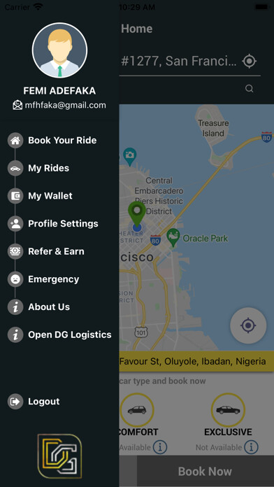 Emulate iPhone app DG Express Cab - Ride-hailing using MyAndroid Emulate iPhone app DG Express Cab - Ride-hailing using MyAndroid