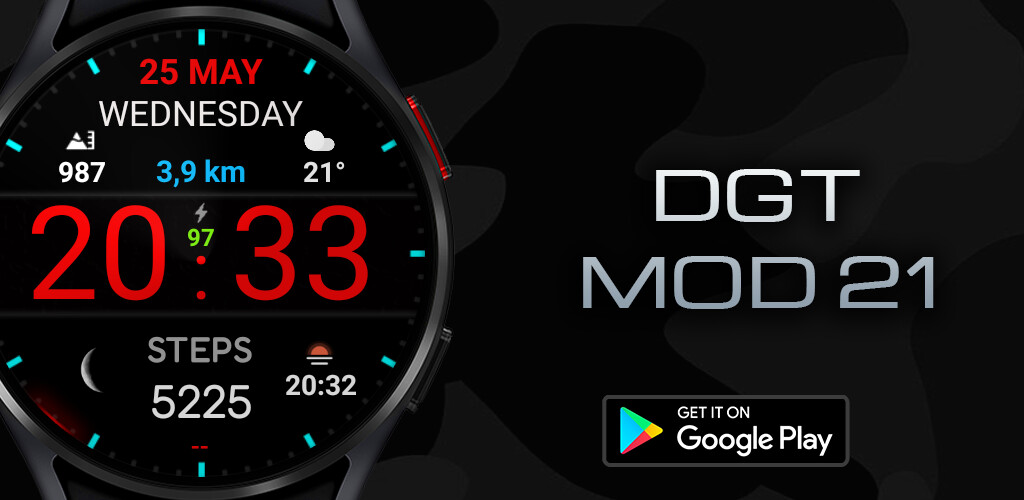 Run android online APK DGT MOD 21: Watch face from MyAndroid or emulate DGT MOD 21: Watch face using MyAndroid