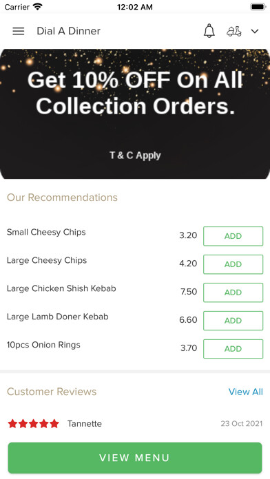 Emulate iPhone app Dial A Dinner using MyAndroid