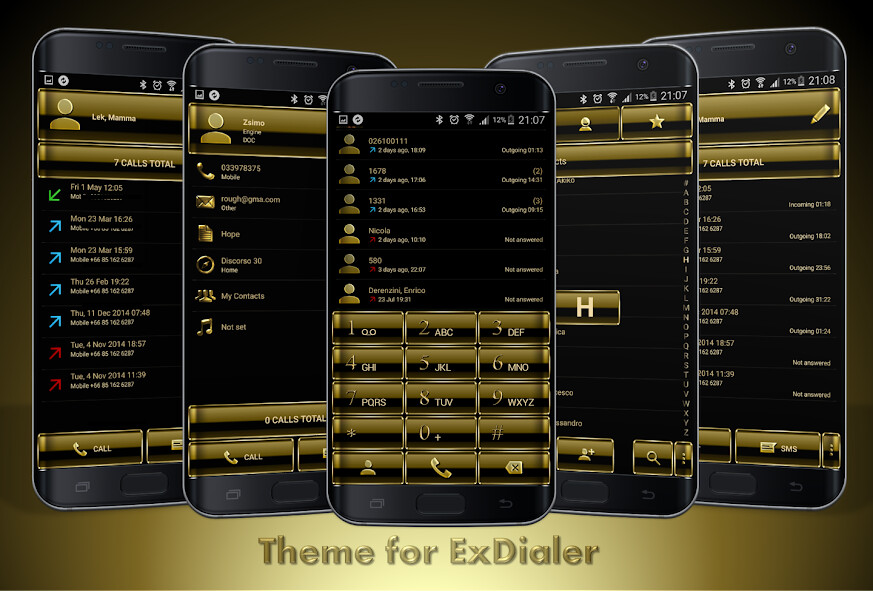 Run android online APK Dialer theme Frame Gold 2 from MyAndroid or emulate Dialer theme Frame Gold 2 using MyAndroid