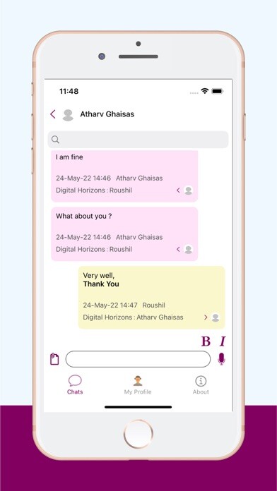 Emulate iPhone app Dialogue Messaging and Sharing using MyAndroid