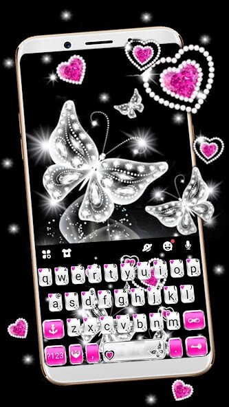 Run android online APK Diamond Butterfly Hearts Keyboard Theme from MyAndroid or emulate Diamond Butterfly Hearts Keyboard Theme using MyAndroid