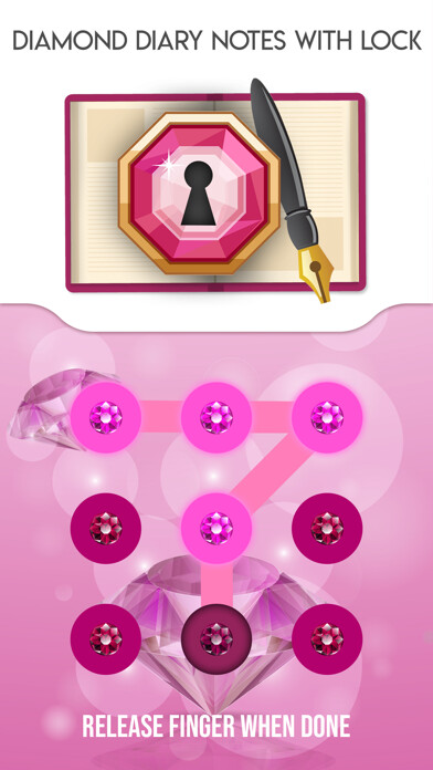 Emulate iPhone app Diamond Diary Notes With Lock using MyAndroid