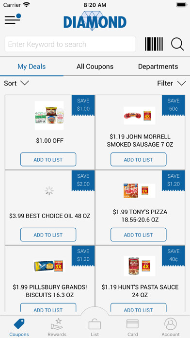 Emulate iPhone app Diamond Foods using MyAndroid