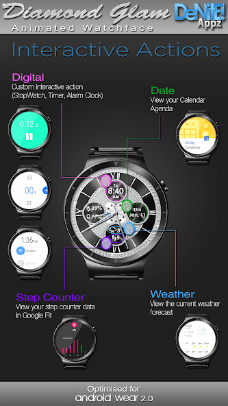 Run android online APK Diamond Glam HD Watch Face from MyAndroid or emulate Diamond Glam HD Watch Face using MyAndroid