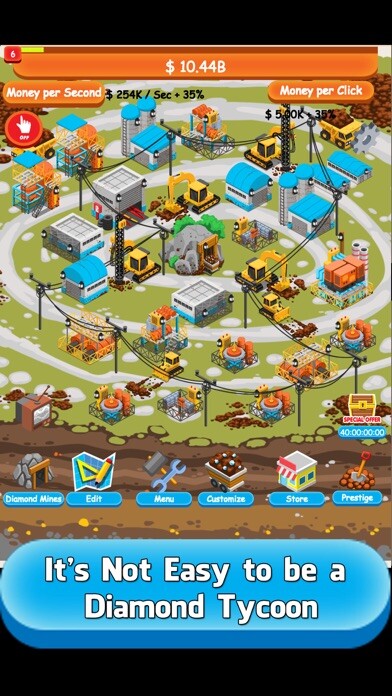 Emulate iPhone app Diamond Miner Tycoon using MyAndroid