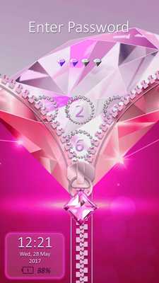 Emulate Android APK Diamond Zipper Lock Screen App