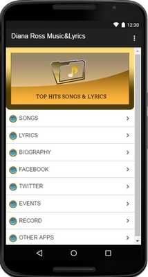 Emulate Android APK Diana Ross MusicLyrics