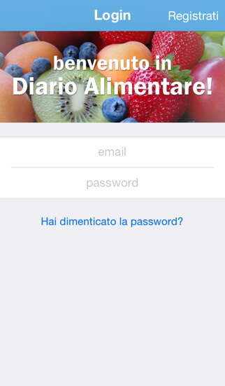 Emulate iPhone app Diario Alimentare using MyAndroid