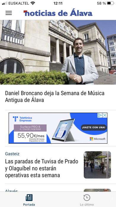 Emulate iPhone app Diario de Noticias de Alava using MyAndroid