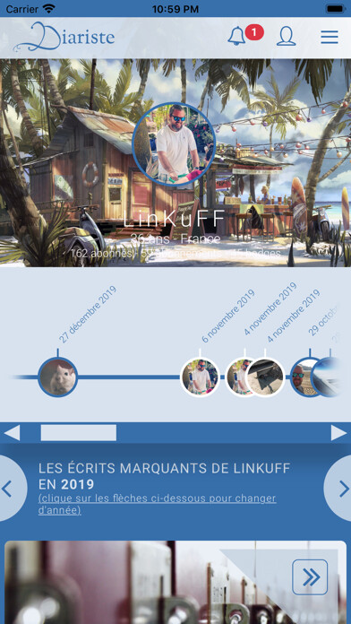 Emulate iPhone app Diariste, journal privé/public using MyAndroid