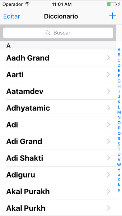 Emulate iPhone app Diccionario Kundalini using MyAndroid
