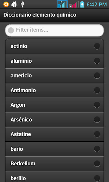 Emulate Android APK diccionario Quimica