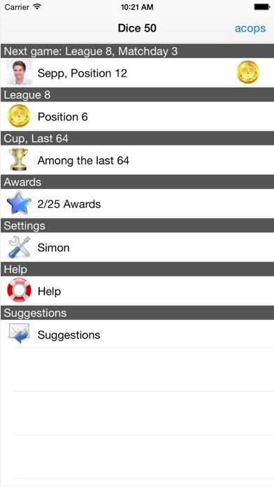 Emulate iPhone app Dice 50 using MyAndroid