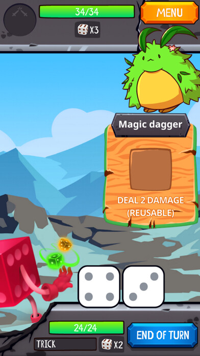Emulate iPhone app Dice Adventures Roguelike Game using MyAndroid