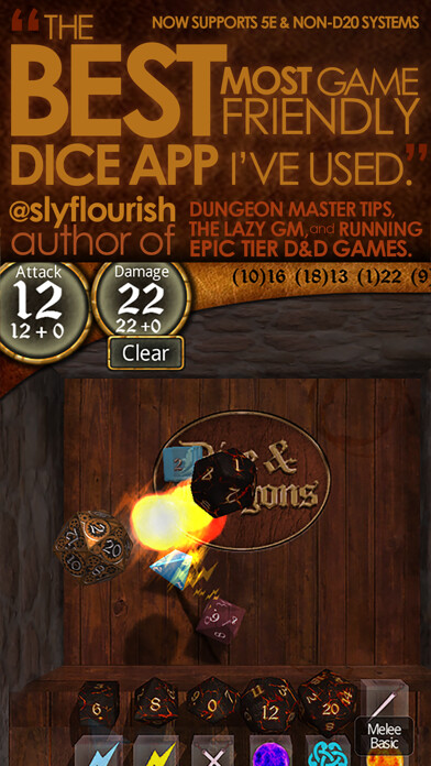 Emulate iPhone app Dice & Dragons - RPG Dice Roller using MyAndroid