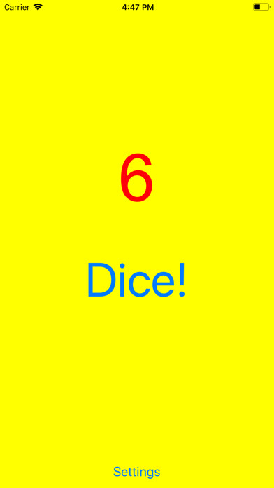 Emulate iPhone app Dice - The random generator using MyAndroid