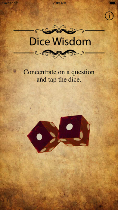 Emulate iPhone app Dice Wisdom using MyAndroid