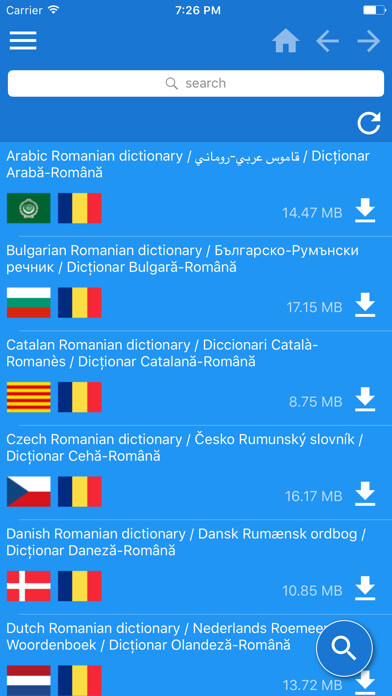 Emulate iPhone app Dicționar poliglot română using MyAndroid Emulate iPhone app Dicționar poliglot română using MyAndroid