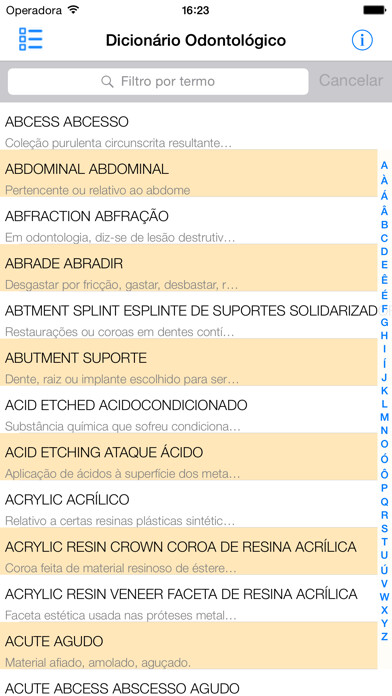 Emulate iPhone app Dicionário Odontológico using MyAndroid Emulate iPhone app Dicionário Odontológico using MyAndroid