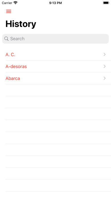 Emulate iPhone app Dicionário Português Offline using MyAndroid