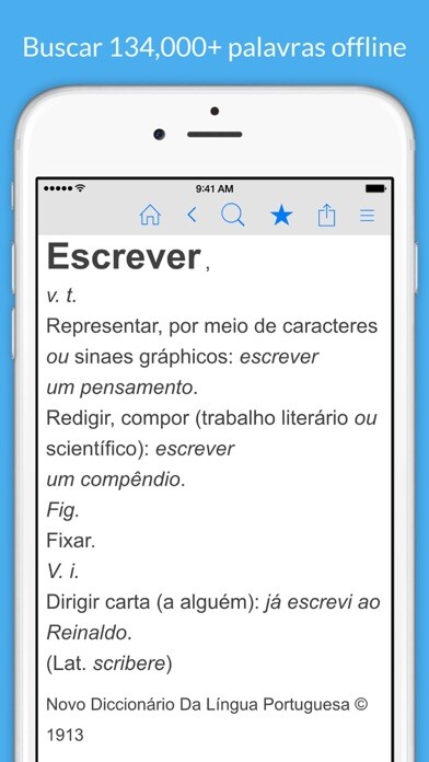 Emulate iPhone app Dicionário Português. using MyAndroid