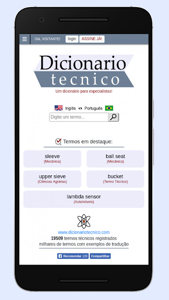 Run android online APK Dicionário Técnico Inglês-Port from MyAndroid or emulate Dicionário Técnico Inglês-Port using MyAndroid