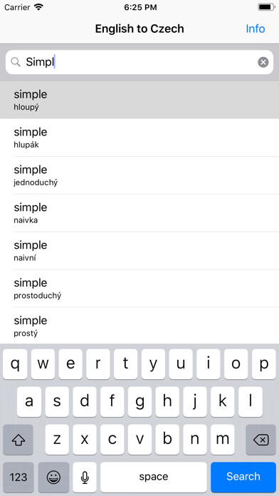 Emulate iPhone app Dictionary English/Czech using MyAndroid Emulate iPhone app Dictionary English/Czech using MyAndroid