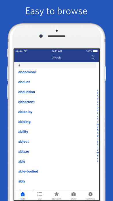 Emulate iPhone app Dictionary of English Collocations using MyAndroid