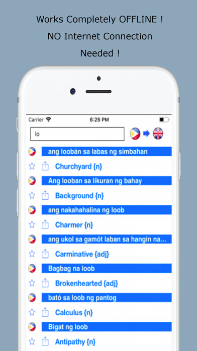 Emulate iPhone app Dictionary Tagalog English using MyAndroid Emulate iPhone app Dictionary Tagalog English using MyAndroid