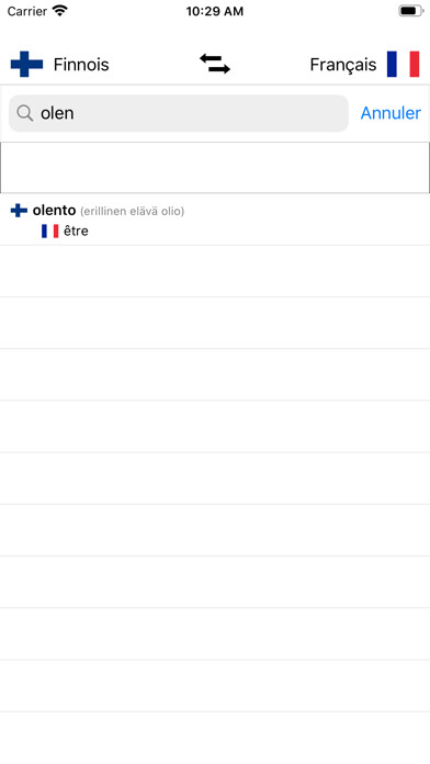 Emulate iPhone app Dictionnaire Finnois-Français using MyAndroid Emulate iPhone app Dictionnaire Finnois-Français using MyAndroid