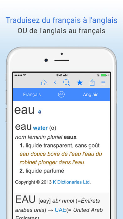 Emulate iPhone app Dictionnaire français anglais using MyAndroid Emulate iPhone app Dictionnaire français anglais using MyAndroid