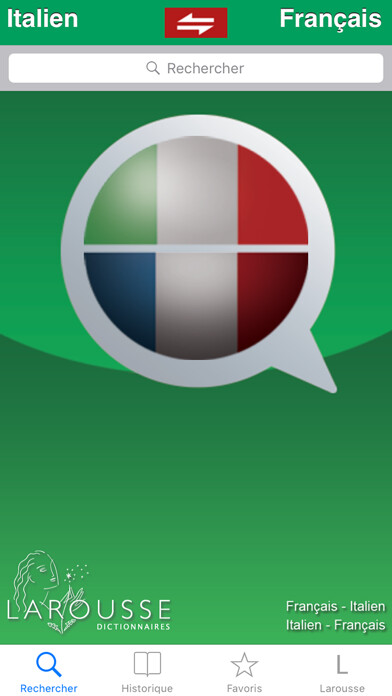 Emulate iPhone app Dictionnaire italien Larousse using MyAndroid