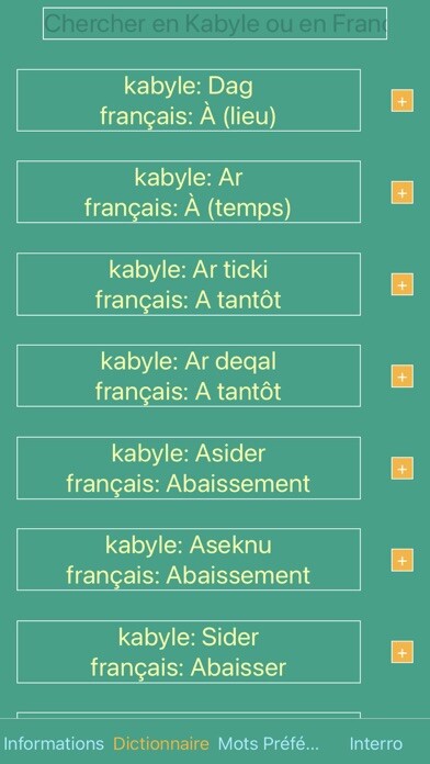 Emulate iPhone app Dictionnaire Kabyle-Français using MyAndroid Emulate iPhone app Dictionnaire Kabyle-Français using MyAndroid