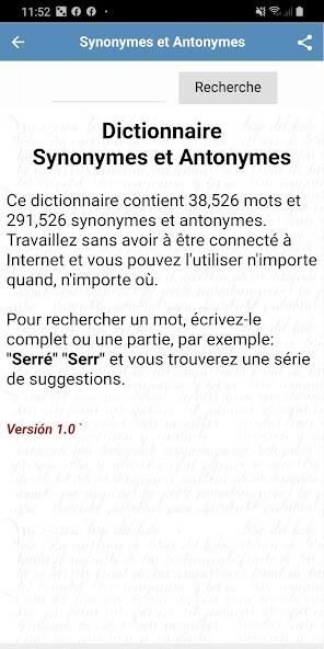 Run android online APK Dictionnaire Synonymes et antonymes from MyAndroid or emulate Dictionnaire Synonymes et antonymes using MyAndroid Run android online APK Dictionnaire Synonymes et antonymes from MyAndroid or emulate Dictionnaire Synonymes et antonymes using MyAndroid