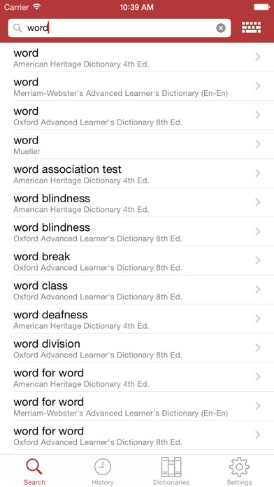 Emulate iPhone app Dicty using MyAndroid