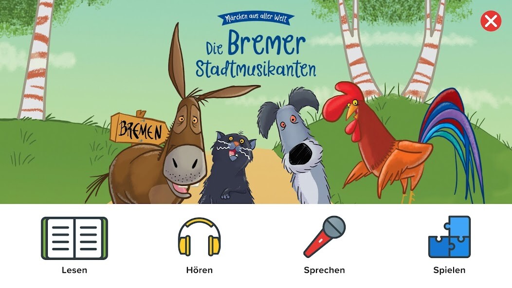 Emulate iPhone app Die Bremer Stadtmusikanten AR using MyAndroid