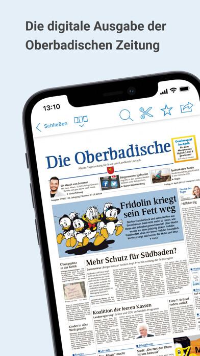 Emulate iPhone app Die Oberbadische ePaper using MyAndroid