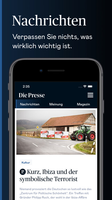 Emulate iPhone app Die Presse using MyAndroid