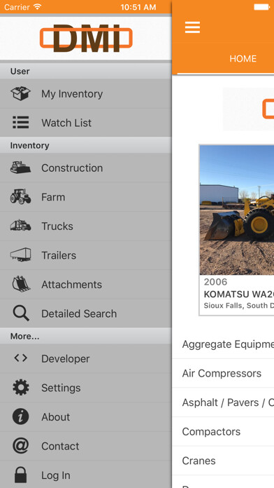 Emulate iPhone app Diesel Machinery, INC using MyAndroid