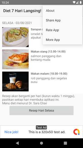 Run android online APK DIET 7 - Menu Resep Turun Berat Badan (OFFLINE) from MyAndroid or emulate DIET 7 - Menu Resep Turun Berat Badan (OFFLINE) using MyAndroid