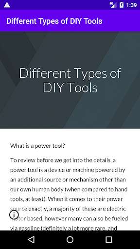 Run android online APK Different Types of DIY Tools from MyAndroid or emulate Different Types of DIY Tools using MyAndroid