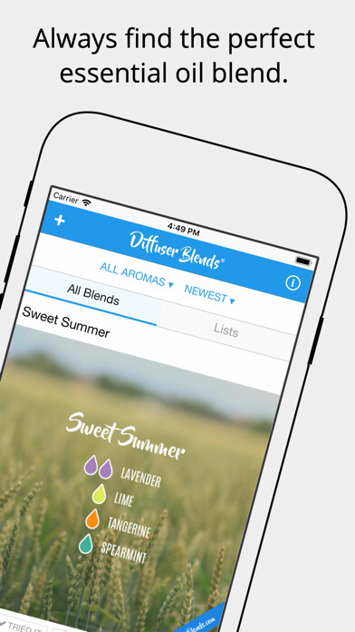 Emulate iPhone app Diffuser Blends using MyAndroid