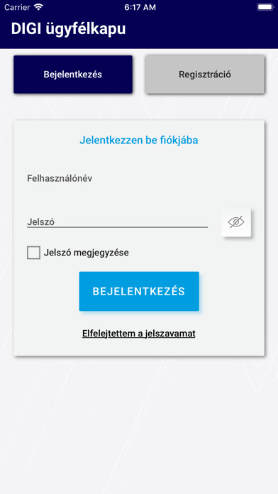 Emulate iPhone app DIGI ügyfélkapu using MyAndroid