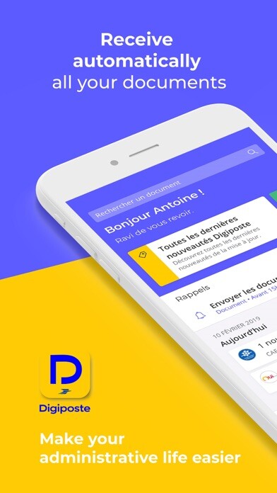 Emulate iPhone app Digiposte: secure storage using MyAndroid