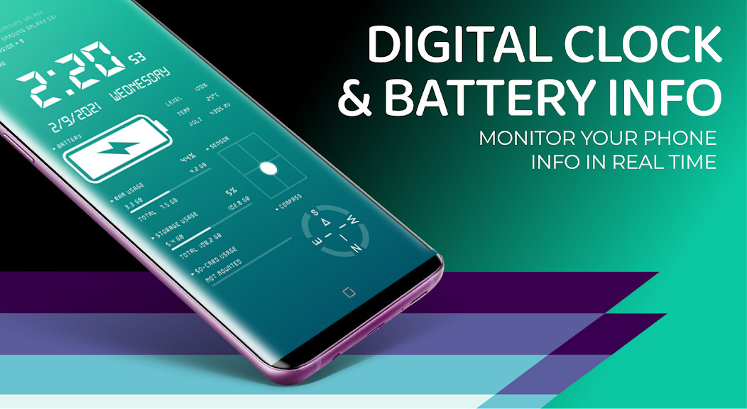 Run android online APK Digital Clock  Battery Charge from MyAndroid or emulate Digital Clock  Battery Charge using MyAndroid