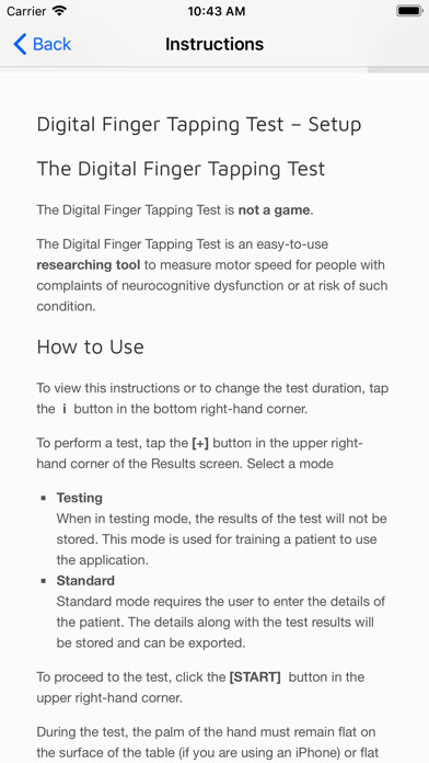 Emulate iPhone app Digital Finger Tapping Test using MyAndroid Emulate iPhone app Digital Finger Tapping Test using MyAndroid