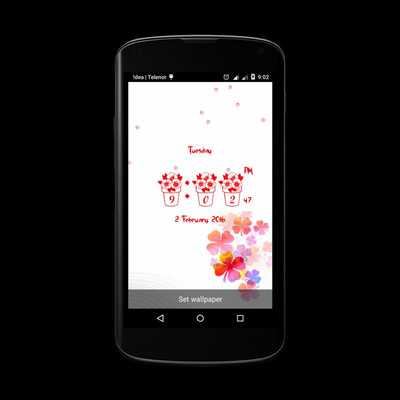Emulate Android APK Digital Flower clock wallpaper
